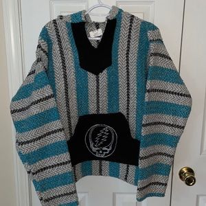 RARE Unisex Grateful Dead Aqua Baja Hoodie SZ L
